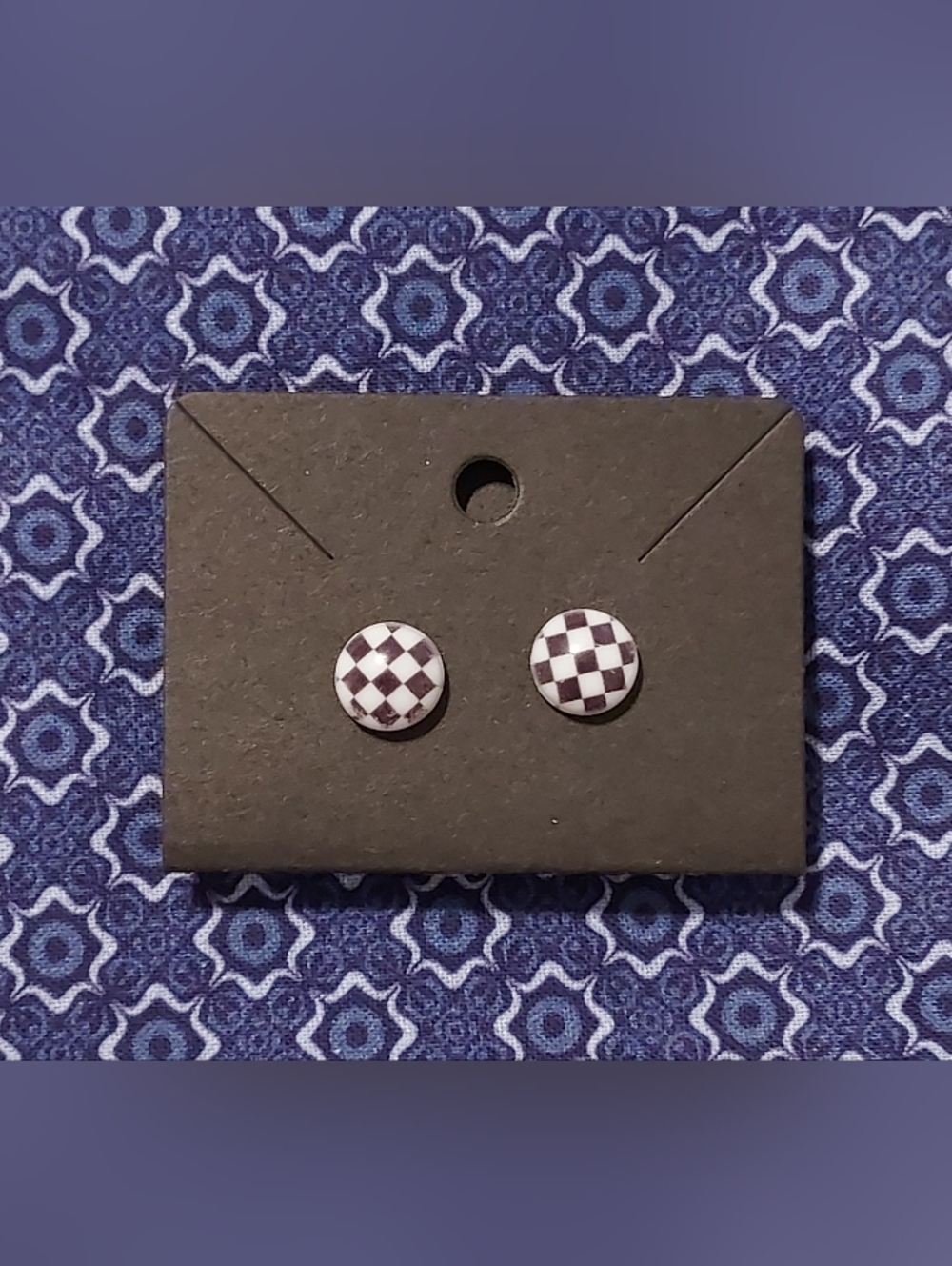 Checkerboard Stud Earrings